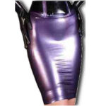 Latex rubber pencil skirt