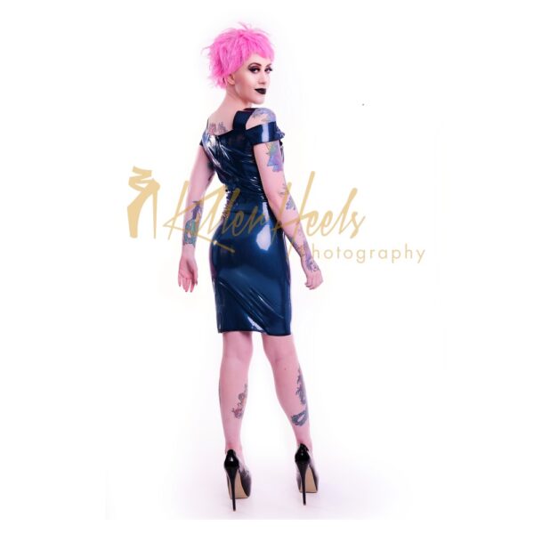 LATEX RUBBER OFF SHOULDER DRESS