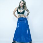 Latex rubber long skirt