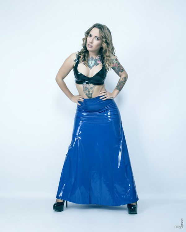 Latex rubber long skirt