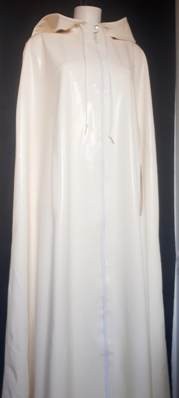 latex long white cape